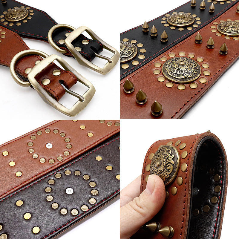 The Guardian | Heavy Duty Studded Leather Collar
