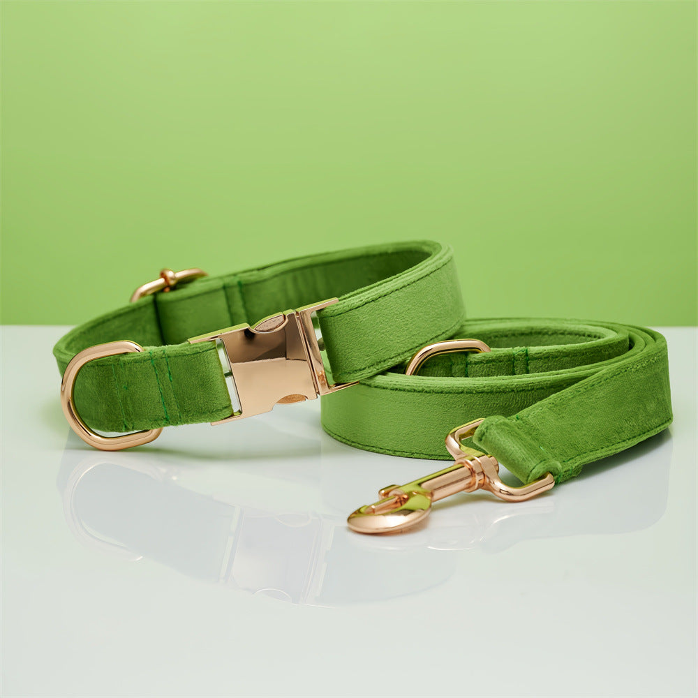 The Heirloom Velvet Suite | Personalized Collar, Bow & Leash Set
