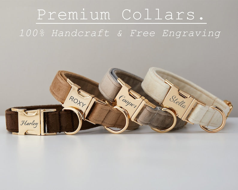 The Heirloom Velvet Suite | Personalized Collar, Bow & Leash Set